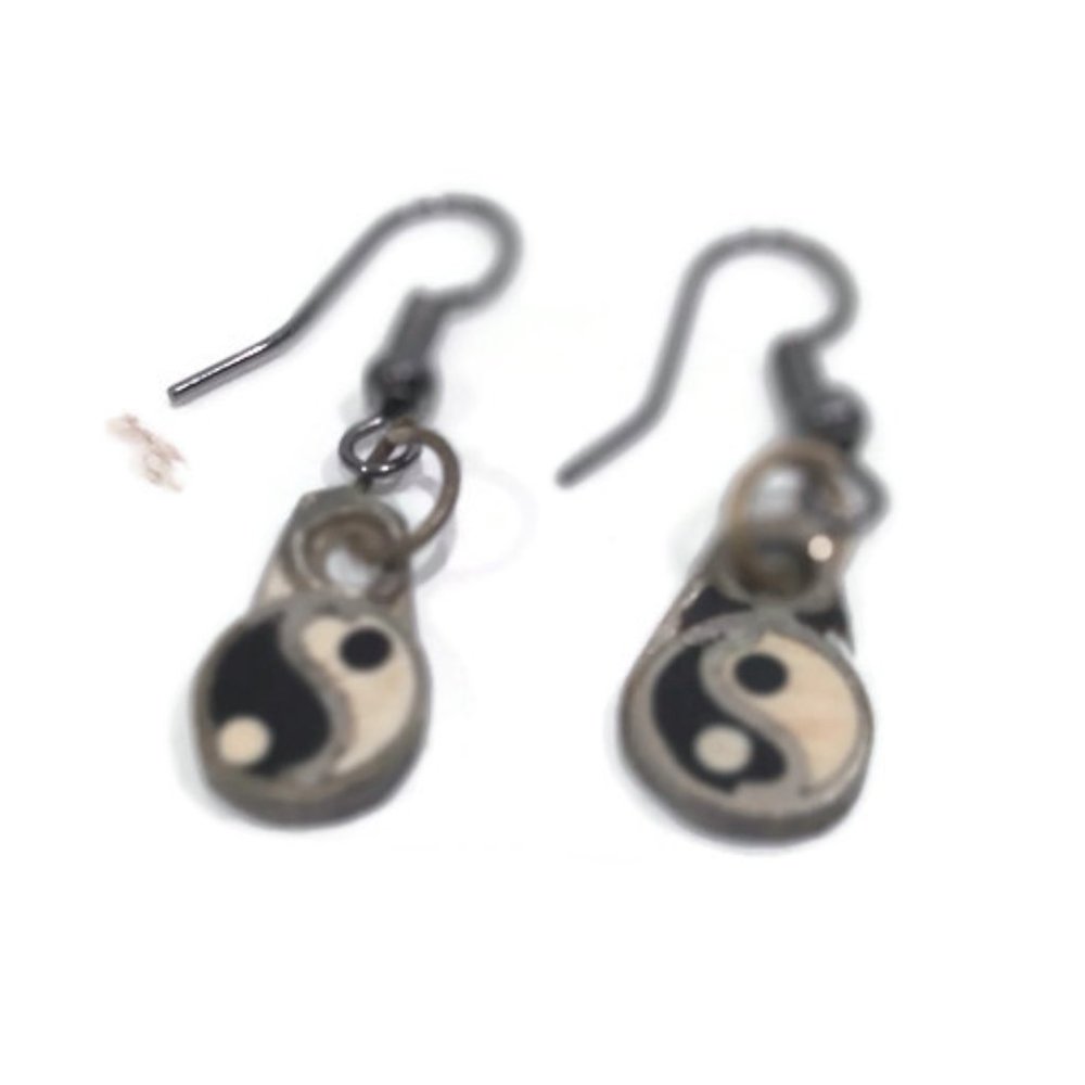Handcrafted Yin Yang Cloisonne Earrings